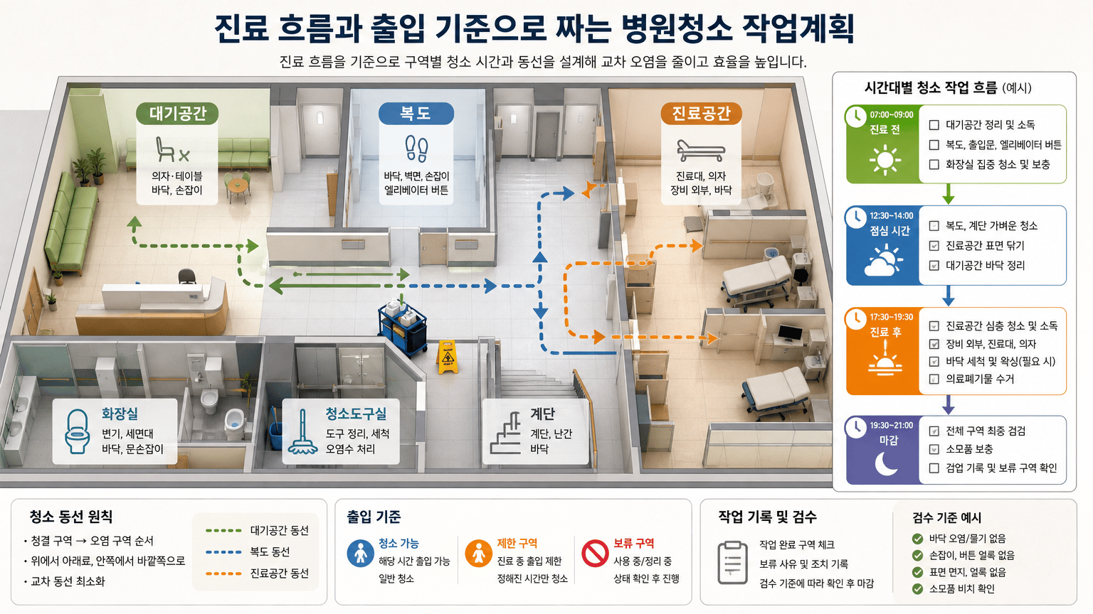 양주 병원청소 작업계획, 진료 흐름과 출입 기준으로 짜는 법